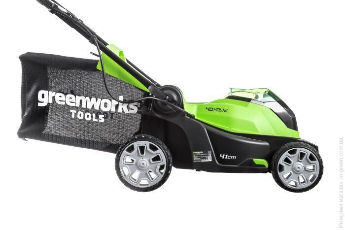 Газонокосилка аккумуляторная Greenworks G40LM41K2 с АКБ 2 Ah и ЗУ