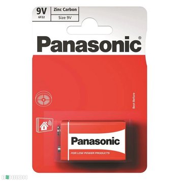 Батарейка Panasonic RED ZINK 6F22 BLI 1 ZINK-CARBON