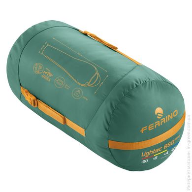Спальний мішок Ferrino Lightec SM 850/+4°C Green/Yellow (Left)