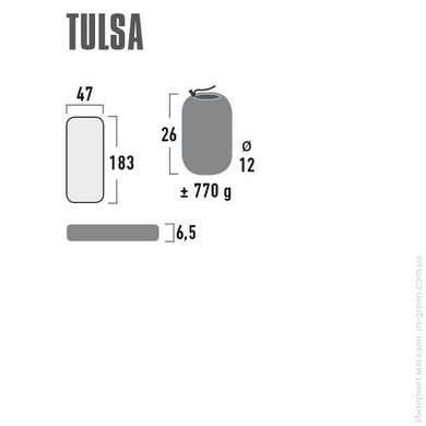 Килимок надувний High Peak Tulsa 6.5 cm Dark Grey
