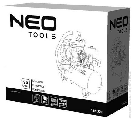 Компресор Neo Tools 12K020, безмасляний