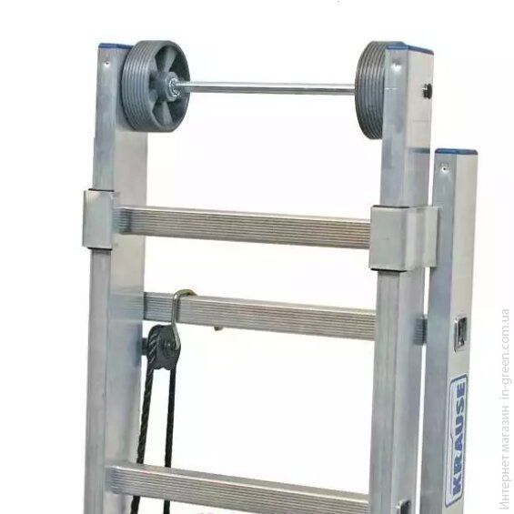 Двухсекционная выдвигаемая тросом драбина Krause Stabilo 2x15 ступеней (133847)