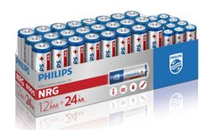 Батарейка Philips Power Alkaline (LR036G36W/10) щелочная AA+AAA пак, 24+12