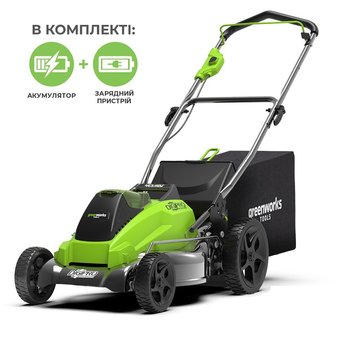 Газонокосарка акумуляторна Greenworks GD40LM45К4 з АКБ 4 Ah і ЗУ