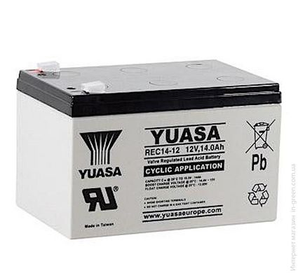 Тяговий свинцево-кислотний акумулятор YUASA REC14-12 12V 14Ah high cyclic