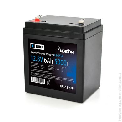 Литий-железо-фосфатный аккумулятор Merlion LiFePO4 12.8V 6AH (4S1P/BMS-5A)