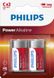Батарейка Philips Power Alkaline (LR14P2B/10) щелочная C(LR14) блистер Фото 1 из 2