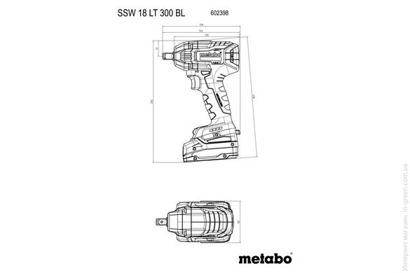 Аккумуляторный ударный гайковерт METABO SSW 18 LT 300 BL (602398840)