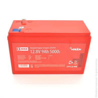 Літій-залізо-фосфатний акумулятор Merlion LiFePO4 12.8V 9AH (4S3P/BMS-10A)