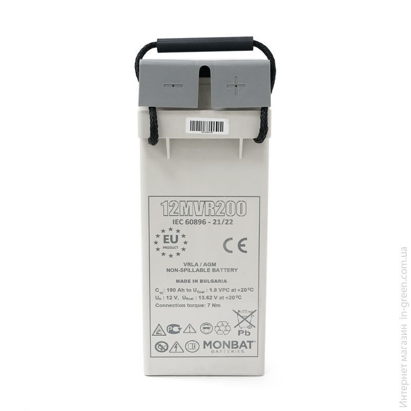 Акумуляторна батарея MONBAT FRONT TERMINAL 12MVR200 AGM 12V/200Ah