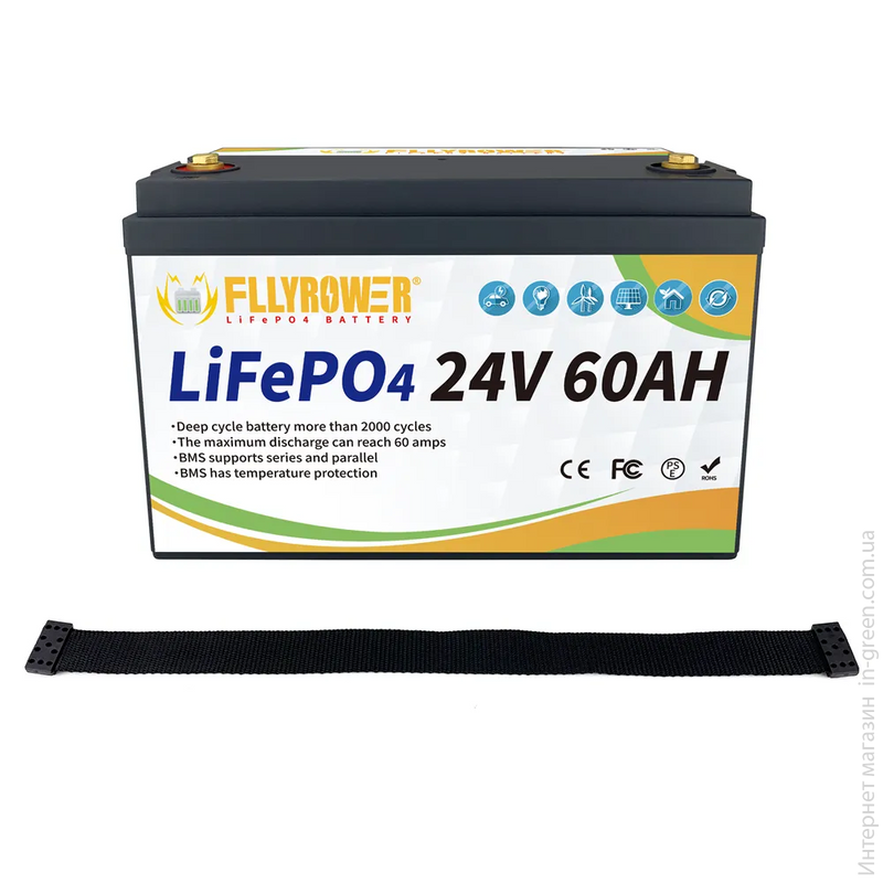 Акумулятор FLLYROWER LiFePO4 24V/60AH (1440W*h)