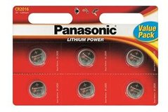 Батарейка Panasonic CR 2016 BLI 6 LITHIUM
