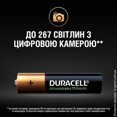 Акумулятор DURACELL HR03 (AAA) 750mAh уп. 4 шт