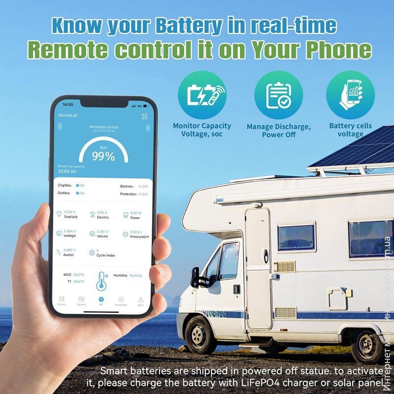 Акумулятор TCBWorth LiFePO4 12V/135AH Bluetooth