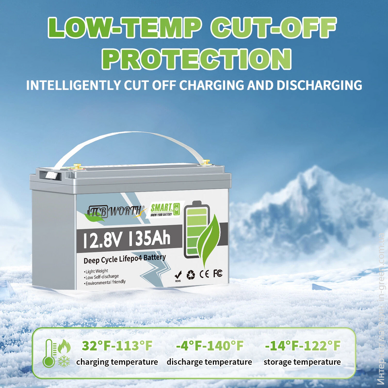 Акумулятор TCBWorth LiFePO4 12V/135AH Bluetooth
