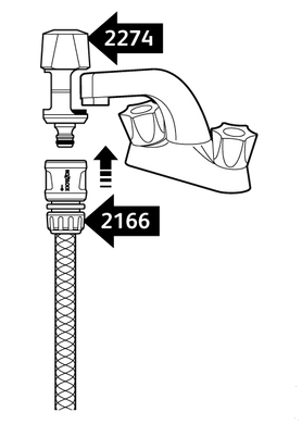 Конектор HoZelock 2274 для крана-смесителя (до 43 мм на 34 мм)
