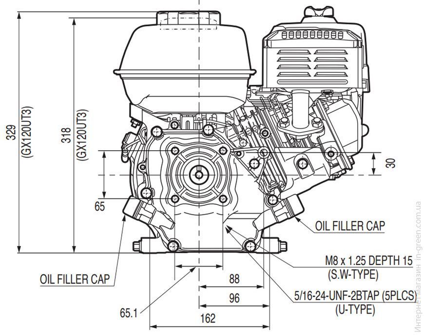 Двигун бензиновий HONDA GX120UT3 SG24 SD