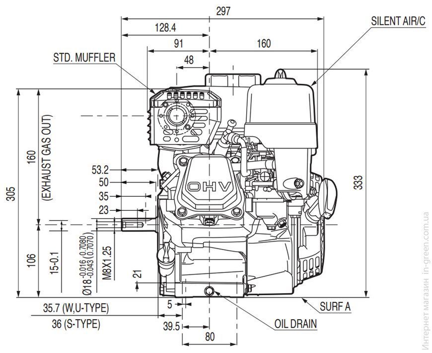 Двигун бензиновий HONDA GX120UT3 SG24 SD
