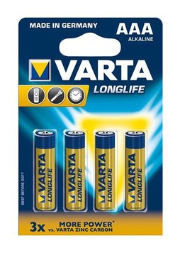 Батарейка VARTA LONGLIFE AAA BLI 4 ALKALINE