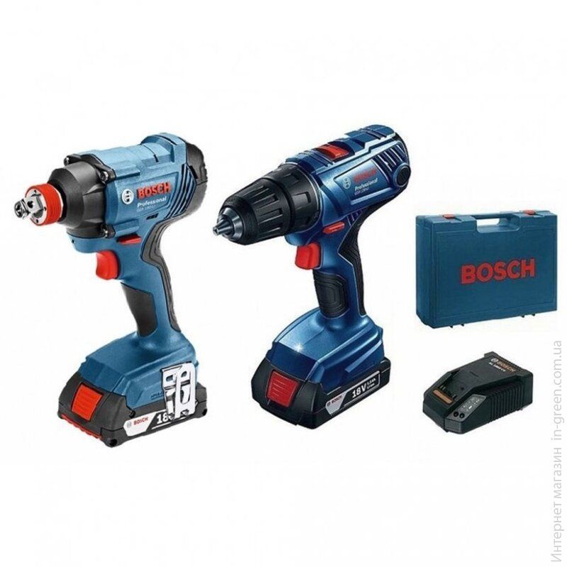 Набор аккумуляторных инструментов BOSCH GDX180-LI+GSR 180-LI (06019G5222)