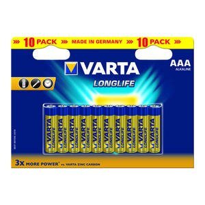 Батарейка VARTA LONGLIFE AAA BLI 10 ALKALINE