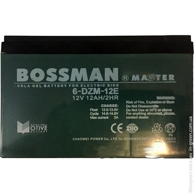 Гелевий акумулятор BOSSMAN 6DZM12