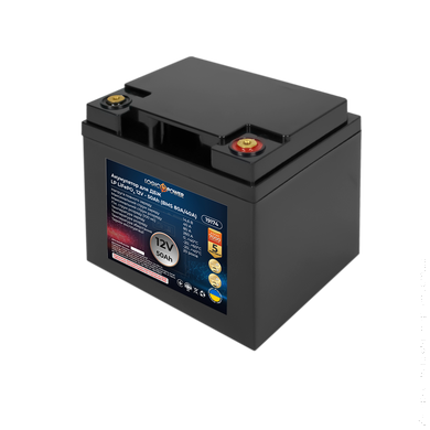 Аккумулятор LP LiFePO4 12V (12,8V) - 50 Ah (640Wh) (BMS 80A/40A) пластик для ИБП