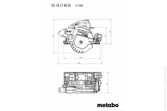 Акумуляторна ручна циркулярна пилка METABO KS 18 LTX 66 BL (611866840)