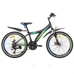 Велосипед ст Premier Explorer 24 Disc 13" черный с зелен.-голуб.