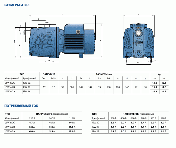 Насосная станция PEDROLLO HF JSWm 2СX/50CL
