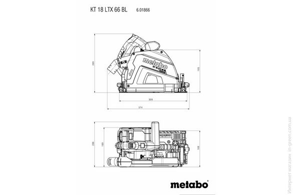 Аккумуляторная ручная циркулярная пила METABO KT 18 LTX 66 BL (601866840)