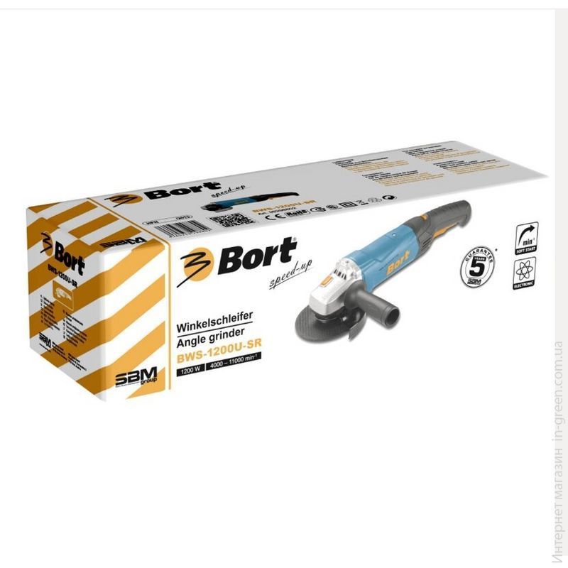 Болгарка (кутова шліфмашина) BORT BWS-1200U-SR